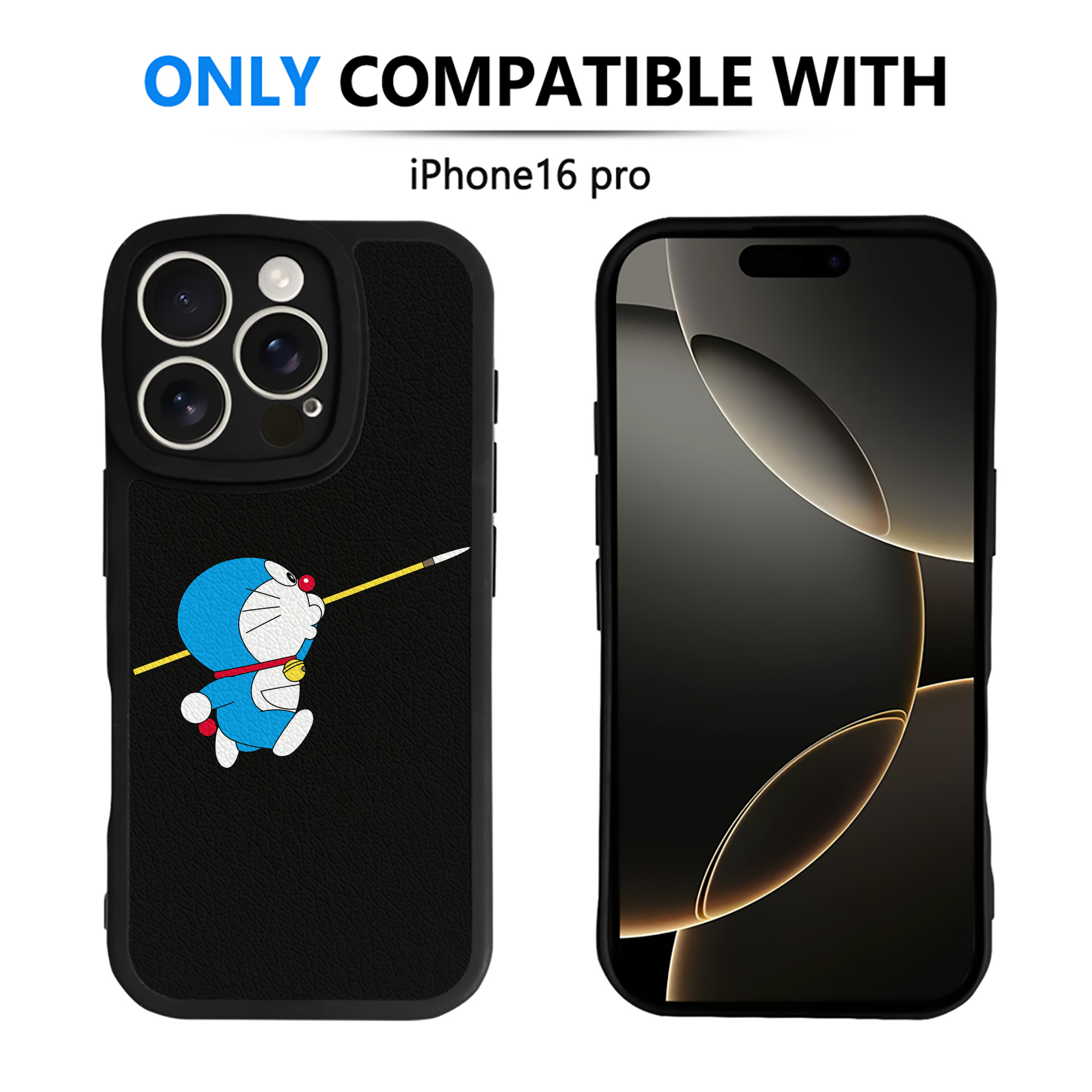 （画像用） ドラえもん Doraemon 【iPhone 16シリーズ対応】シリコンスマホケース（レザー調） 材質：シリコン